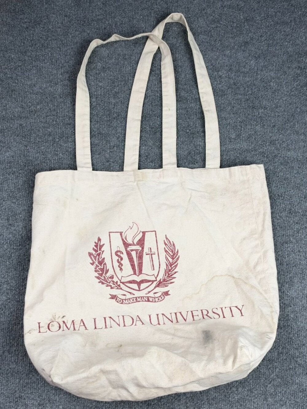 Loma Linda University Canvas Tote Bag Answer Your Calling 18x16 Stained Flawed